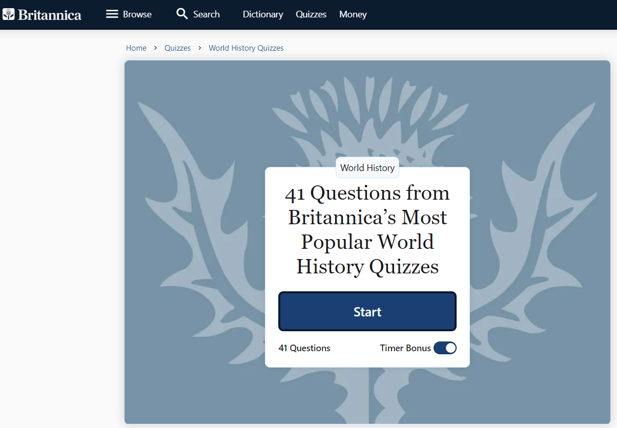 Picture of Brittanica History Quiz