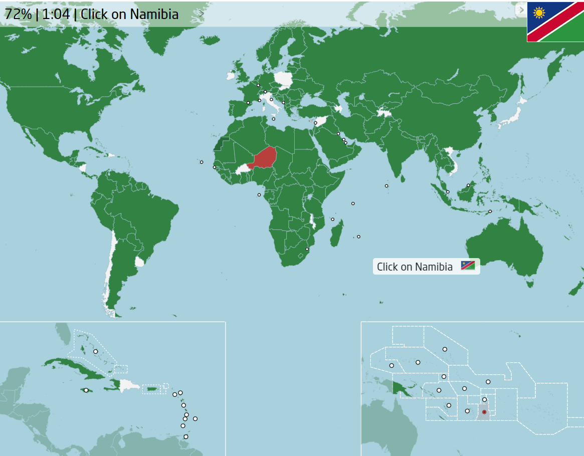 Picture of Seterra 193 UN Countries Map Quiz