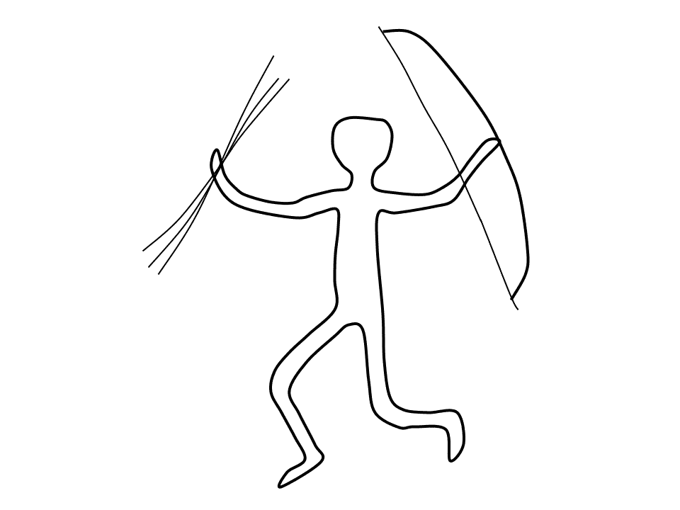 Second Cave Painting of an Archer Stick Figure