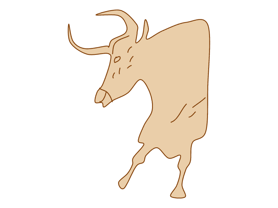 Cave Painting of Half a Bull