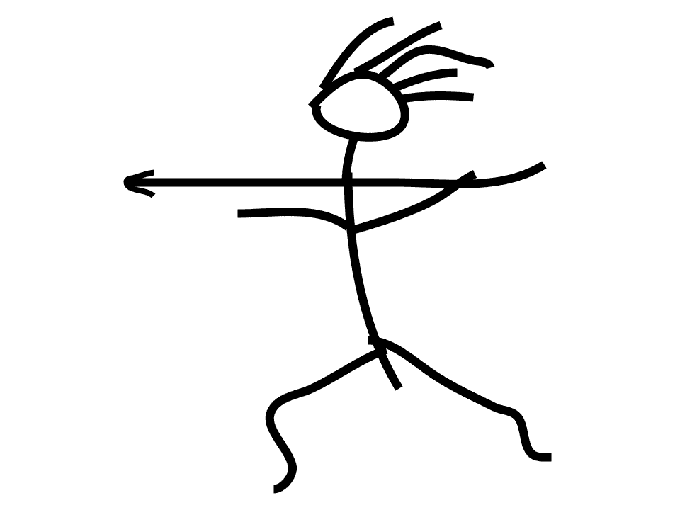 First Cave Painting of a Stick Figure with a Spear