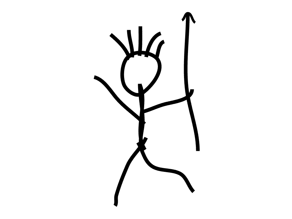 Second Cave Painting of a Stick Figure with a Spear