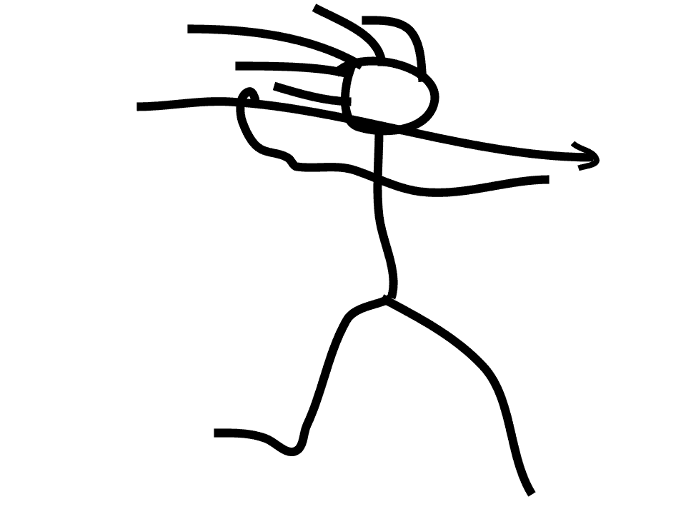 Third Cave Painting of a Stick Figure with a Spear